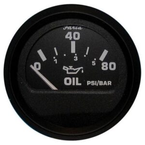 Faria Euro Black 2" Oil Pressure Gauge (80 Psi)