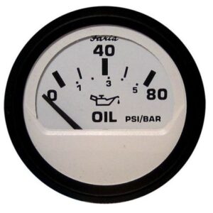 Faria Euro White 2" Oil Pressure Gauge (80 Psi)