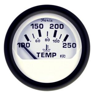 Faria Euro White 2" Water Temperature Gauge (100-250 Degreef)