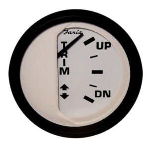 Faria Euro White 2" Trim Gauge F/ Johnson/Evinrude/Suzuki (Outboard)