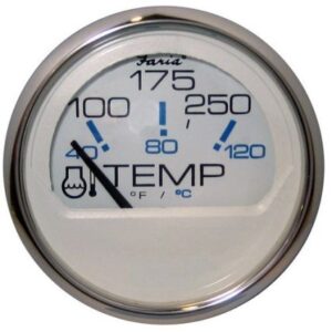 Faria Chesapeake White Ss 2" Water Temperature Gauge (100-250 Degreef)