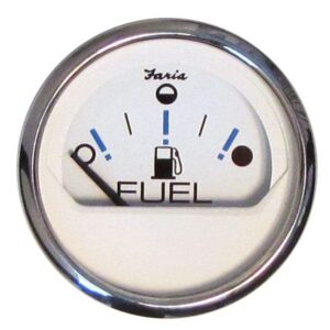 Faria Chesapeake White Ss 2" Fuel Level Gauge - Metric (E-1/2-F)