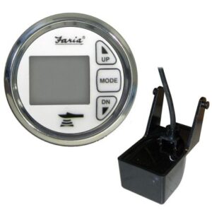Faria Chesapeake White Ss 2" Dual Depth & Temp Sounder W/Transom Mount Transducer