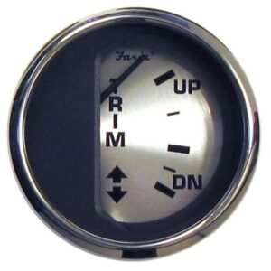 Faria Spun Silver 2" Trim Gauge F/Mercury/Mariner/Mercruiser/Volvo Dp & Yamaha ('01 & Newer)