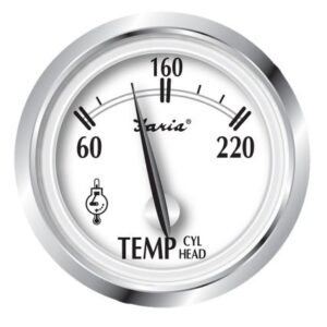 Faria Newport Ss 2" Cylinder Head Temperature Gauge W/Sender - 60 Degree To 220 Degree F