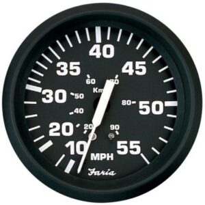 Faria Euro Black 4" Speedometer - 55mph (Pitot)