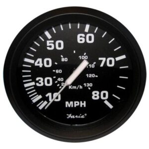 Faria Euro Black 4" Speedometer - 80mph (Pitot)