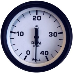 Faria Euro White 4" Tachometer 4000 Rpm (Diesel) (Mechanical Takeoff & Var Ratio Alt)