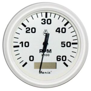 Faria Dress White 4" Tachometer W/Hourmeter - 6000 Rpm (Gas) (Inboard)
