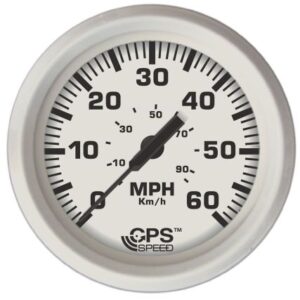 Faria Dress White 4" Gps Speedometer - 60 Mph