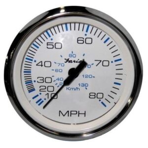 Faria Chesapeake White Ss 4" Speedometer - 80mph (Pitot)