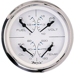 Faria Chesapeake White Ss 4" Multifunction Gauge