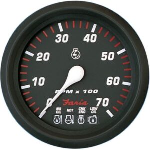 Faria Professional Red 4" Tachometer - 7,000 Rpm W/System Check