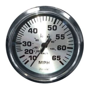 Faria Spun Silver 4" Speedometer - 65 Mph (Pitot)