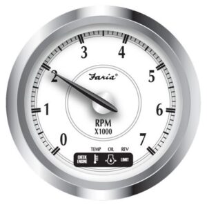 Faria Newport Ss 4" Tachometer W/System Check Indicator F/Suzuki Gas Outboard - 0 To 7000 Rpm