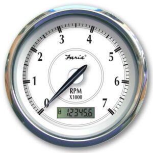 Faria Newport Ss 4" Tachometer W/Hourmeter F/Gas Outboard - 7000 Rpm
