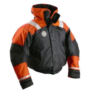 First Watch Ab-1100 Flotation Bomber Jacket - Hi-Vis Orange/Black - Small