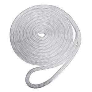 Robline Premium Nylon Double Braid Dock Line - 3/8" X 15' - White