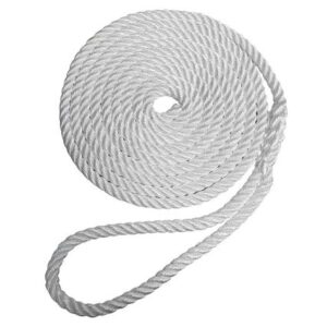Robline Premium Nylon 3 Strand Dock Line - 3/8" X 20' - White