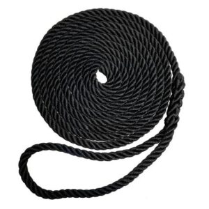 Robline Premium Nylon 3 Strand Dock Line -" X 30' - Black