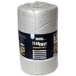 Flitz 12"X12" Tear-Away Microfiber Towels - 50-Count - Grey
