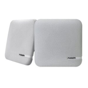 Fusion Sm-F65cw Sm Series 6.5" Shallow Mount Square Speakers - White Cloth Grill - 100w