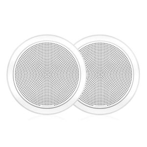 Fusion Fm-F65rw Fm Series 6.5" Flush Mount Round Marine Speakers - White Grill - 120w