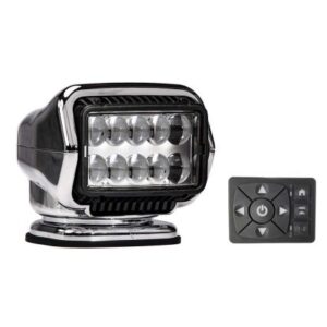 Golight Stryker St Series Permanent Mount Chrome 12v Led W/Hard Wired Dash Mount Remote