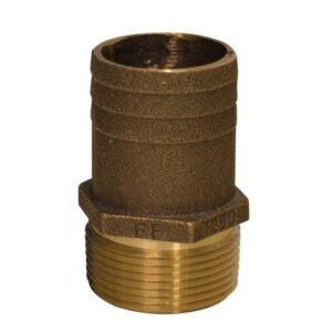 Groco 1-1/2" Npt X 1-3/4" Bronze Full Flow Pipe To Hose Straight Fitting