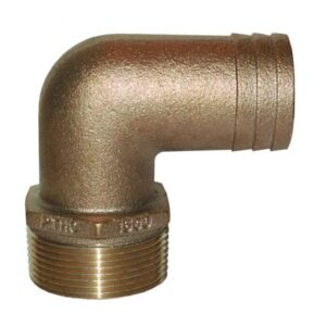Groco 3/4" Npt X 3/4" Id Bronze 90 Degree Pipe To Hose Fitting Standard Flow Elbow