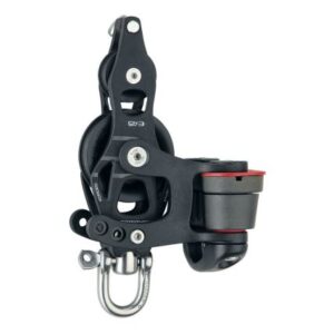 Harken 45mm Single Aluminum Element Fiddle Block W/Swivel, Becket & 150 Cam Cleat