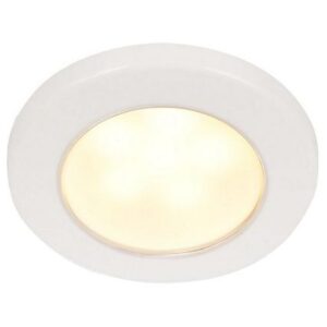 Hella Marine Euroled 75 3" Round Screw Mount Down Light - Warm White Led - White Plastic Rim - 12v