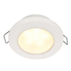 Hella Marine Euroled 75 3" Round Spring Mount Down Light - Warm White Led - White Plastic Rim - 12v