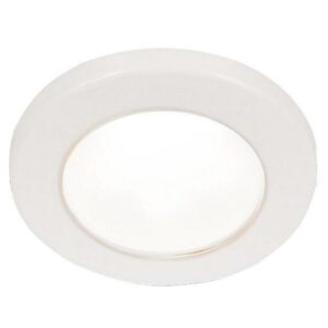 Hella Marine Euroled 75 3" Round Screw Mount Down Light - White Led - White Plastic Rim - 12v