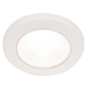 Hella Marine Euroled 75 3" Round Screw Mount Down Light - White Led - White Plastic Rim - 24v