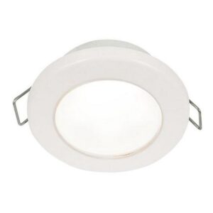 Hella Marine Euroled 75 3" Round Spring Mount Down Light - White Led - White Plastic Rim - 12v