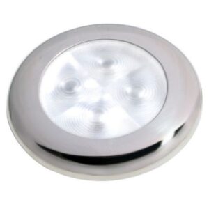 Hella Marine Slim Line Led 'Enhanced Brightness' Round Courtesy Lamp - White Led - Stainless Steel Bezel - 12v