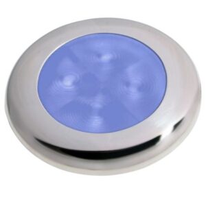 Hella Marine Polished Stainless Steel Rim Led Courtesy Lamp - Blue