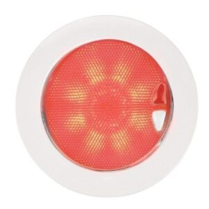 Hella Marine Euroled 150 Recessed Surface Mount Touch Lamp - Red/Warm White Led - White Plastic Rim