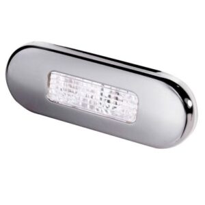 Hella Marine Surface Mount Oblong Led Courtesy Lamp - White Led - Stainless Steel Bezel