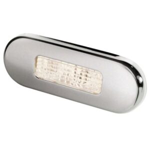 Hella Marine Surface Mount Oblong Led Courtesy Lamp - Warm White Led - Stainless Steel Bezel