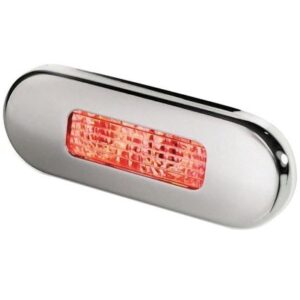 Hella Marine Surface Mount Oblong Led Courtesy Lamp - Red Led - Stainless Steel Bezel