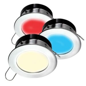 I2systems Apeiron A1120 Spring Mount Light - Round - Red, Warm White & Blue - Polished Chrome