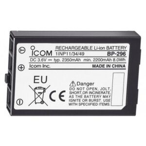 Icom Bp-296 Li-Ion Battery - 3.6v - 2350mah F/M37