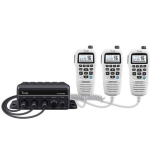 Icom M510bb Gw 21 Black Box Vhf W/White Command Mic & 3 Command Mic Ports