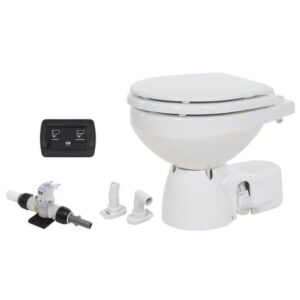 Jabsco Quiet Flush E2 Fresh Water Toilet Compact Bowl - 24v - Soft Close Lid