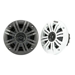 Kicker Km4 4" Marine Coaxial Speakers W/1/2" Tweeters - 4-Ohm, Charcoal & White