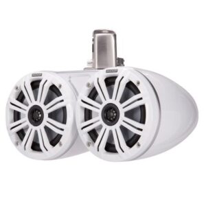 Kicker Kmtc65 6.5" Led Coaxial Dual Tower System - White W/White Grille