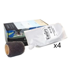 Kiwigrip 4 - 1 Liter Pouches - Grey W/4" Roller