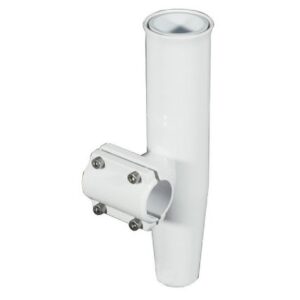 Lee'S Clamp-On Rod Holder - White Aluminum - Horizontal Mount - Fits 1.660" O.D. Pipe